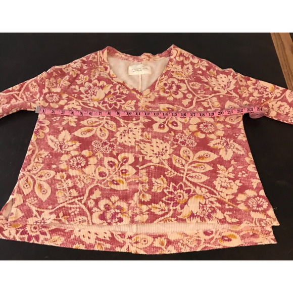 Anthropologie Pilcro Moira Floral Waffle Knit Thermal Top - Size Extra Small - Picture 6 of 9